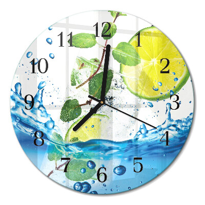 Runde wanduhr Limette und Minze