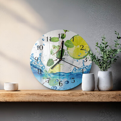 Runde wanduhr Limette und Minze