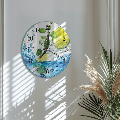 Runde wanduhr Limette und Minze