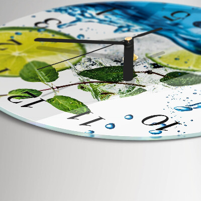Runde wanduhr Limette und Minze