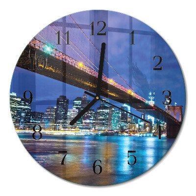 Glas wanduhr mit motiv rund Brücke