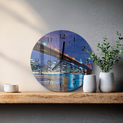 Glas wanduhr mit motiv rund Brücke