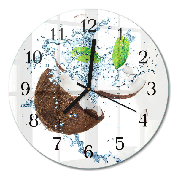 Runde wanduhr Kokosnuss