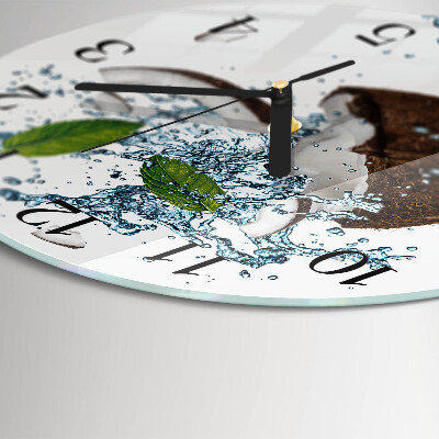 Runde wanduhr Kokosnuss