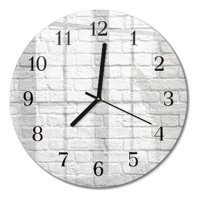 Glas wanduhr mit motiv rund Ziegel
