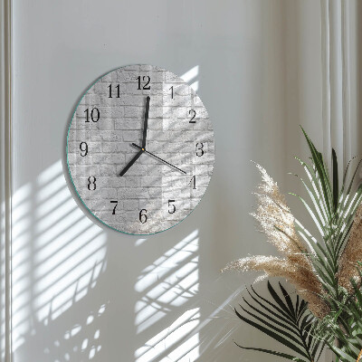 Glas wanduhr mit motiv rund Ziegel