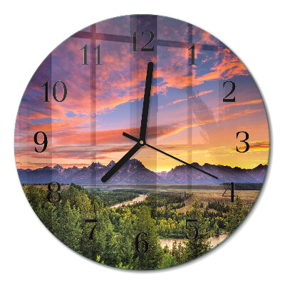 Wanduhr glas rund Landschaft