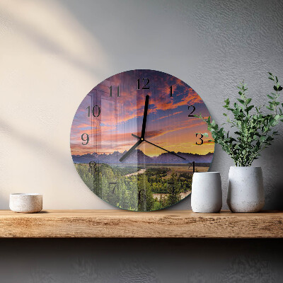 Wanduhr glas rund Landschaft