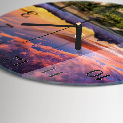 Wanduhr glas rund Landschaft