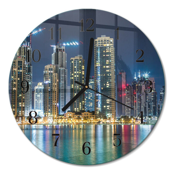 Runde wanduhr Nachtstadt