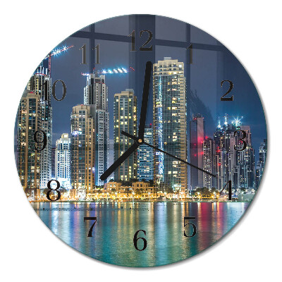 Runde wanduhr Nachtstadt