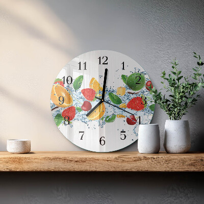 Glas wanduhr mit motiv rund Obst