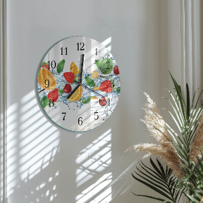 Glas wanduhr mit motiv rund Obst
