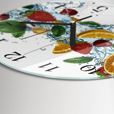 Glas wanduhr mit motiv rund Obst
