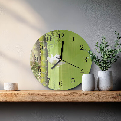 Runde wanduhr aus glas Bambus