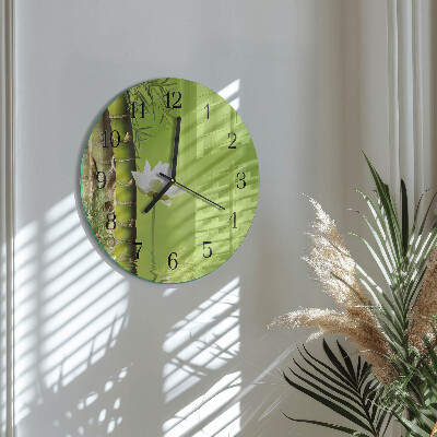 Runde wanduhr aus glas Bambus