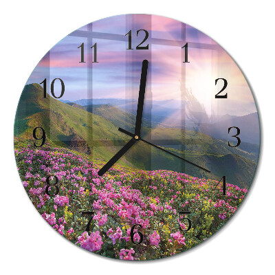 Glas wanduhr mit motiv rund Landschaft