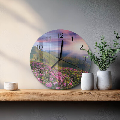 Glas wanduhr mit motiv rund Landschaft