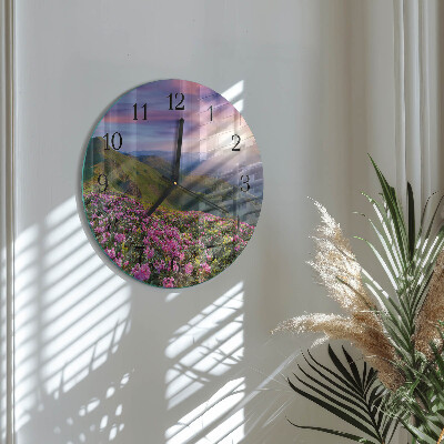 Glas wanduhr mit motiv rund Landschaft
