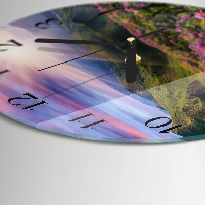 Glas wanduhr mit motiv rund Landschaft