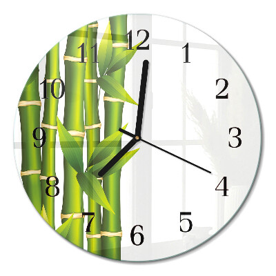 Runde wanduhr aus glas Bambus