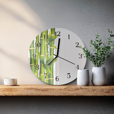 Runde wanduhr aus glas Bambus