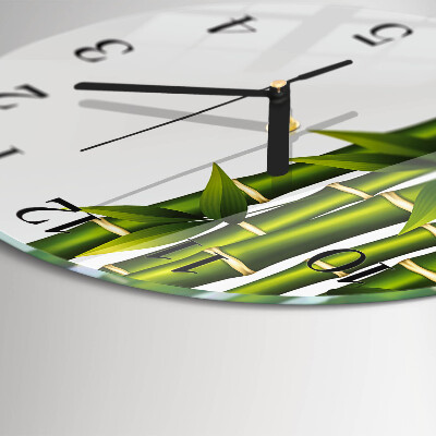 Runde wanduhr aus glas Bambus