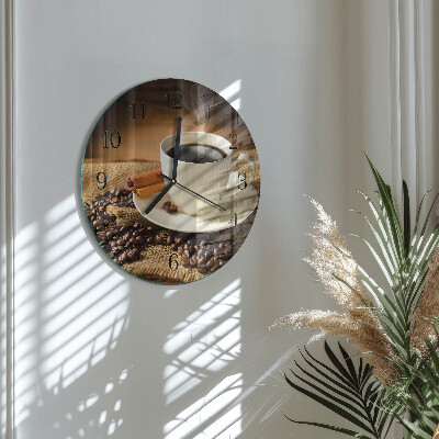 Wanduhr glas rund Kaffee