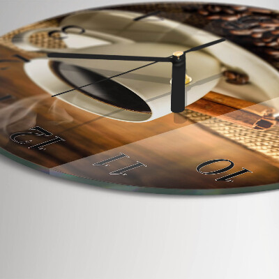 Wanduhr glas rund Kaffee
