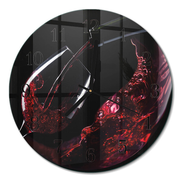Wanduhr glas rund Wein