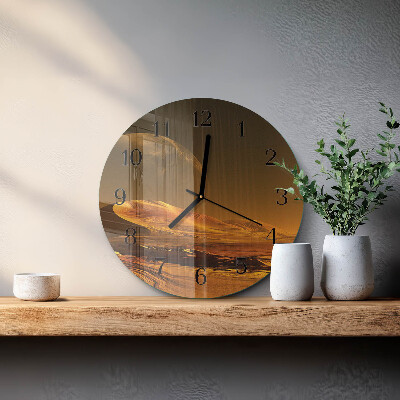 Glas wanduhr mit motiv rund Wüste