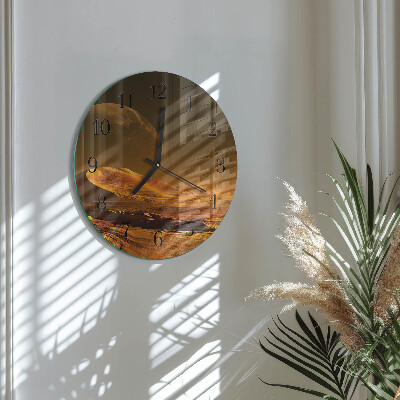 Glas wanduhr mit motiv rund Wüste