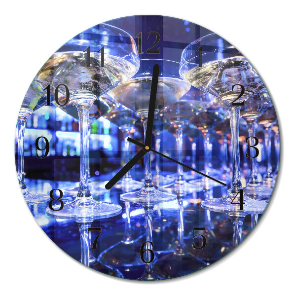 Runde wanduhr aus glas Gläser