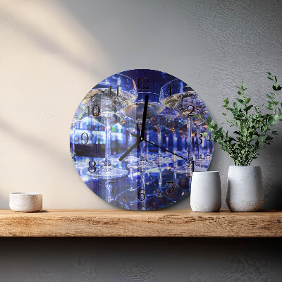 Runde wanduhr aus glas Gläser