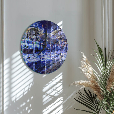 Runde wanduhr aus glas Gläser
