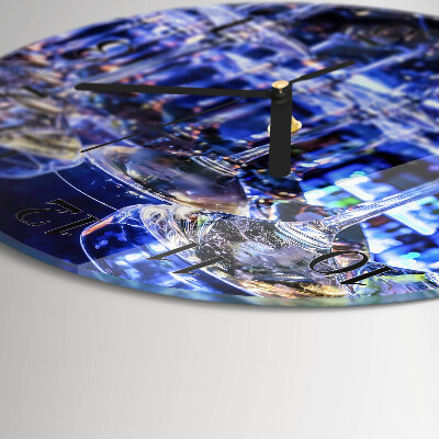 Runde wanduhr aus glas Gläser