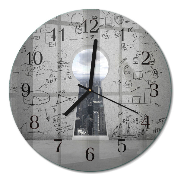 Runde wanduhr Schlüsselloch