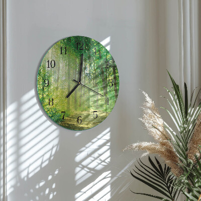 Wanduhr glas rund Waldnatur
