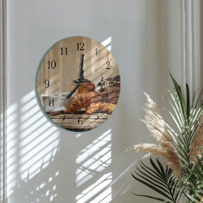 Runde wanduhr Croissants