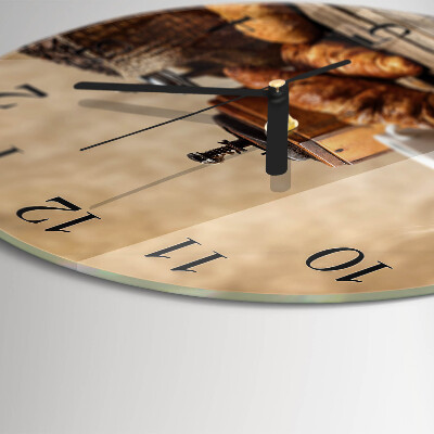 Runde wanduhr Croissants
