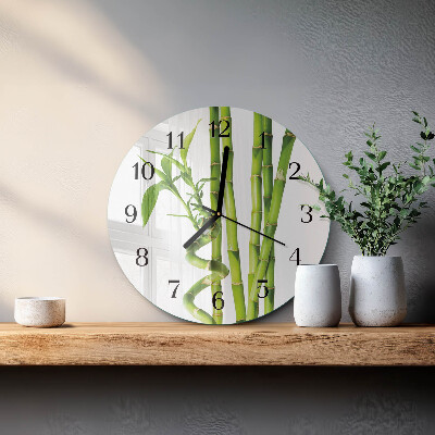 Runde wanduhr aus glas Bambus