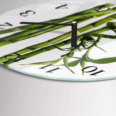 Runde wanduhr aus glas Bambus