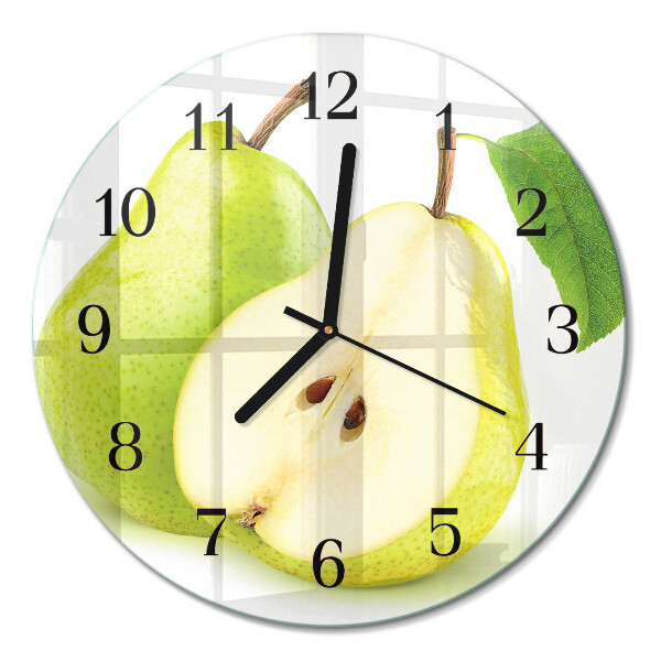 Runde wanduhr aus glas Birnen