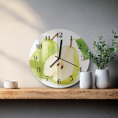 Runde wanduhr aus glas Birnen