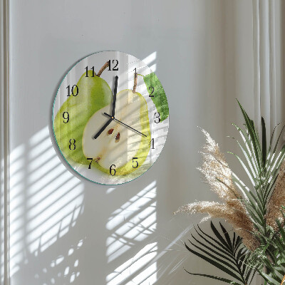 Runde wanduhr aus glas Birnen