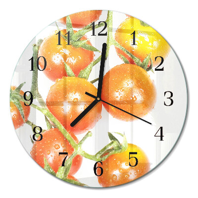 Glas wanduhr mit motiv rund Tomaten