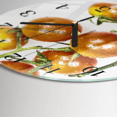 Glas wanduhr mit motiv rund Tomaten