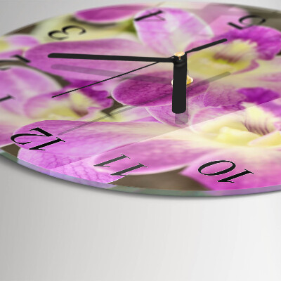 Glas wanduhr mit motiv rund Blumen