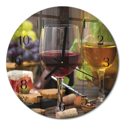 Glas wanduhr mit motiv rund Gläser Wein