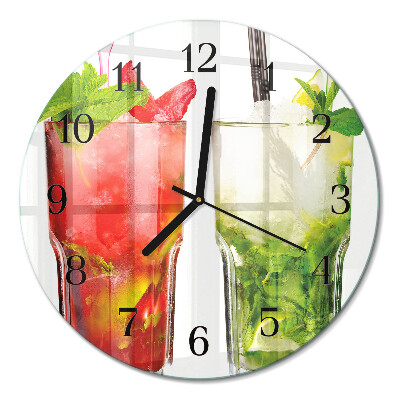 Runde wanduhr Cocktails